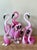 Presenting an exquisite collection of nine vintage Italian Murano art glass birds, featuring a charming array of flamingos...