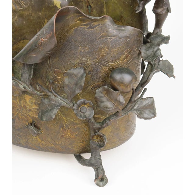A Gilt & Patinated Bronze Figural Jardiniere, Austria, 19th Century For Sale - Image 9 of 12