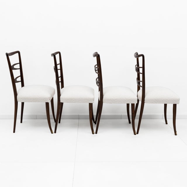 Mid-Century Modern Mid-Century Dinning Chairs attributed to Guglielmo Ulrich, 1940s, Set of 4 For Sale - Image 3 of 10