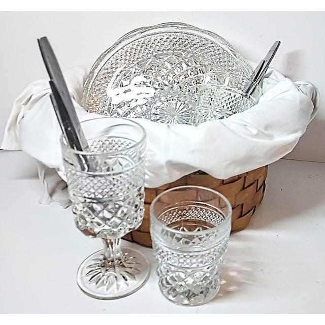 Wood Crystal Starlite Gift Picnic Basket- Set of 14 For Sale - Image 7 of 7