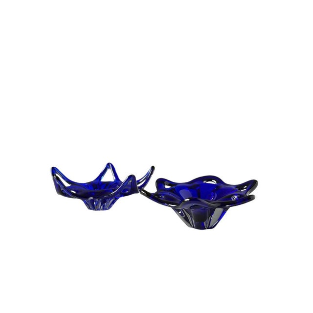 Hand-Blown Cobalt Blue Art Glass Bowls, Czechoslovakia, 1970s, Set of 2 For Sale - Image 11 of 11