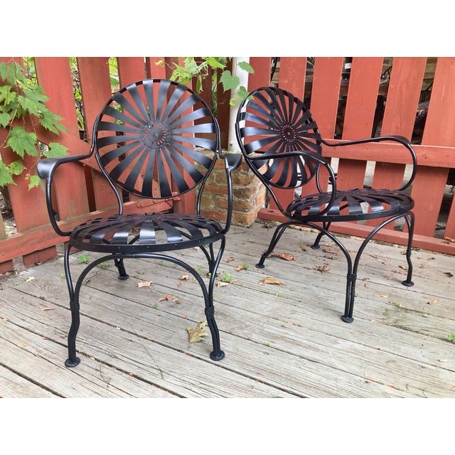 Francois Carre Antique Petite Patio Loungers - Set of 2, Attributed For Sale - Image 10 of 11