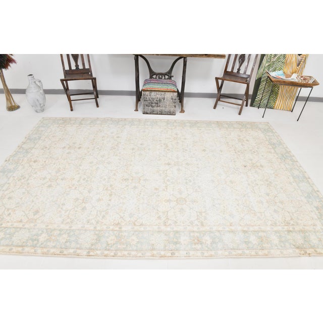 Vintage Wool & Cotton Rug For Sale - Image 4 of 18
