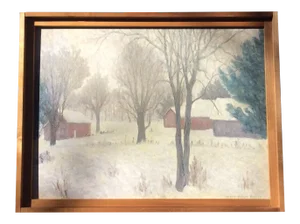 Vintage Henry Trask Reilly Vermont Winter Landscape Oil Painting - Original American Impressionist Art