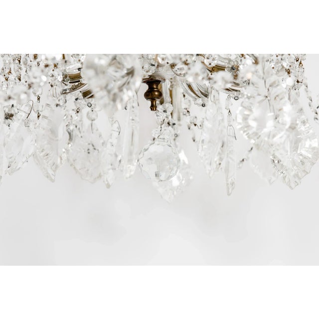 White Late 19th Century Cut Crystal 18-Light Hanging Chandelier For Sale - Image 8 of 13