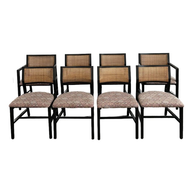 Edward Wormley for Dunbar Cane Dining Chairs - Set of 8 For Sale
