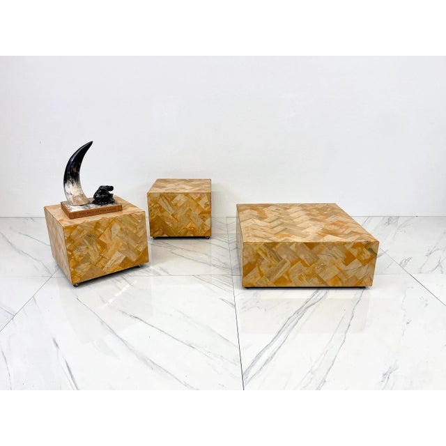 Mid-Century Modern 1970's Herringbone Onyx Pedestal Coffee Table For Sale - Image 3 of 10