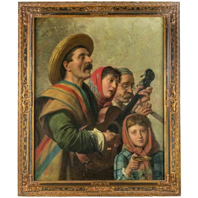 Niccolò Cecconi, The Little Concert (Concertino), Oil on Canvas, Late 19th Century For Sale - Image 6 of 6