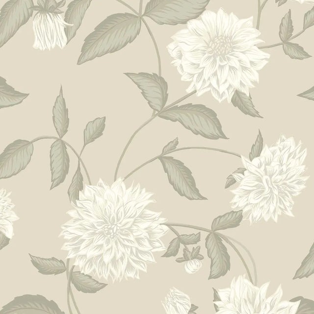 Boråstapeter Dahliadröm Wallpaper In Leaf For Sale