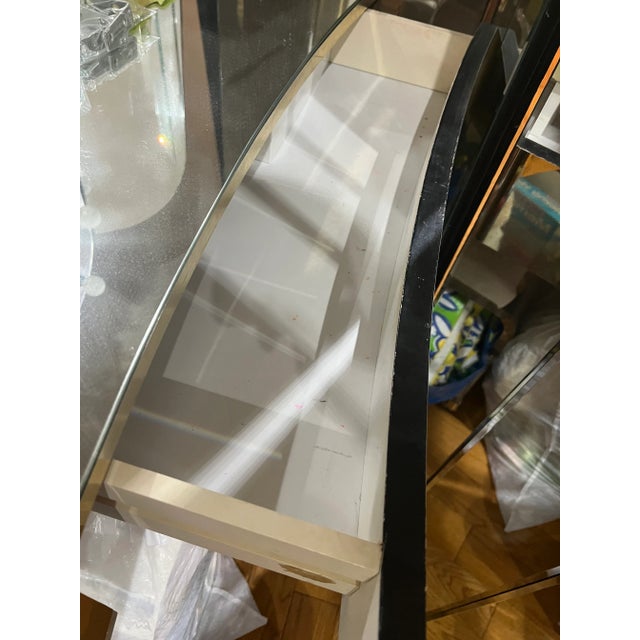 1970s Lucite Brass Arched Vanity Mirror & Stool Made by Hill Manufacturing - Set of 2 For Sale - Image 12 of 12