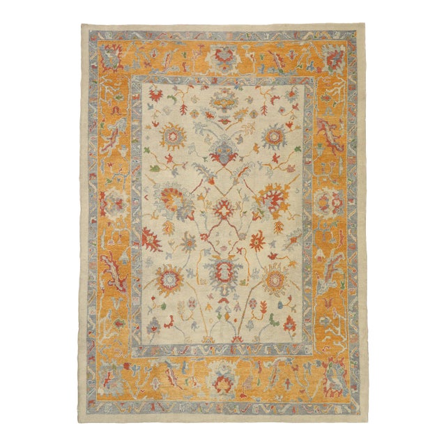 Large Turkish Oushak Rug - 10'10 X 15'01 For Sale