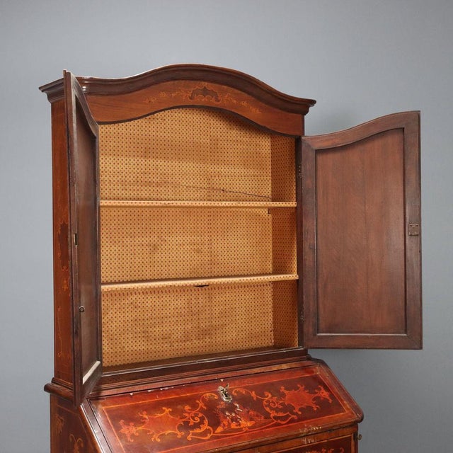 Antique Trumeau in Walnut with Maple Inlays For Sale - Image 3 of 16