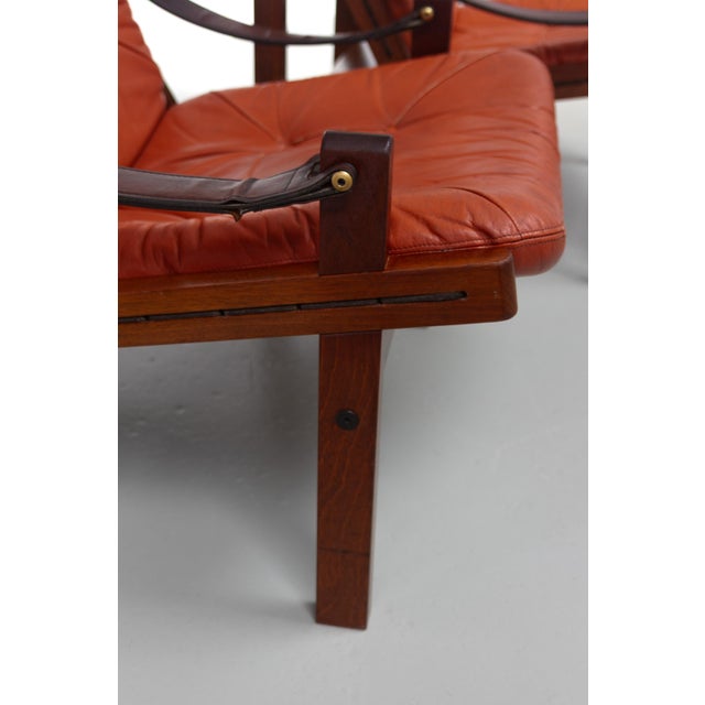 Wood Norwegian Hunter Easy Chairs by Torbjørn Afdal for Bruksbo, 1970s, Set of 2 For Sale - Image 7 of 18