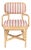 Dorine Striped Performance Linen & Rattan Dining Armchair, Cherry For Sale - Image 11 of 11