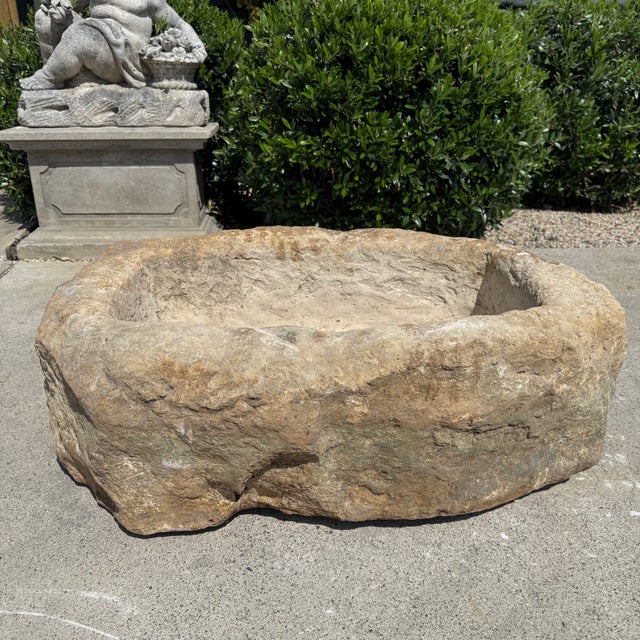 Antique Limestone Trough A one-of-a-kind hand-carved limestone trough naturally textured, lightly weathered finish....