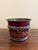 Mid 20th Century French Neoclassical Burgundy & Gold Tole Cachepot With Brass Lion Heads For Sale - Image 5 of 8