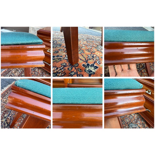 Mid Century Modern Kling Furniture Cherry Modern Collection Solid Cherry 6 Drawer Vanity & Bench For Sale - Image 18 of 18