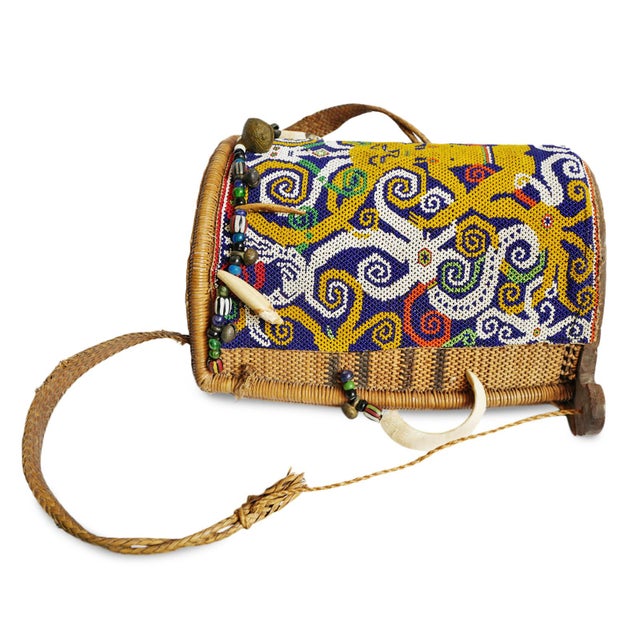 Antique beaded piece from the Bahau Dayak people of Borneo, Indonesia. Estimated to be from early 1900’s. Colorful...