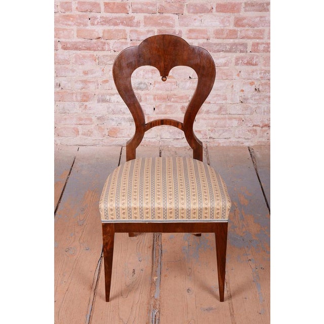 Cream Biedermeier Chairs in Walnut, Austria, 1830s, Set of 4 For Sale - Image 8 of 14