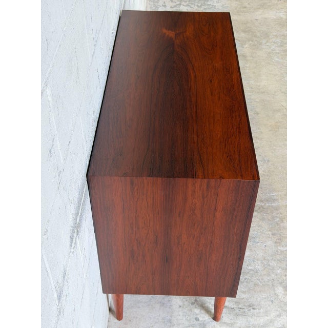 Brown Rosewood Sideboard With Sliding Doors Danish Mid-Century Modern 1960s For Sale - Image 8 of 13