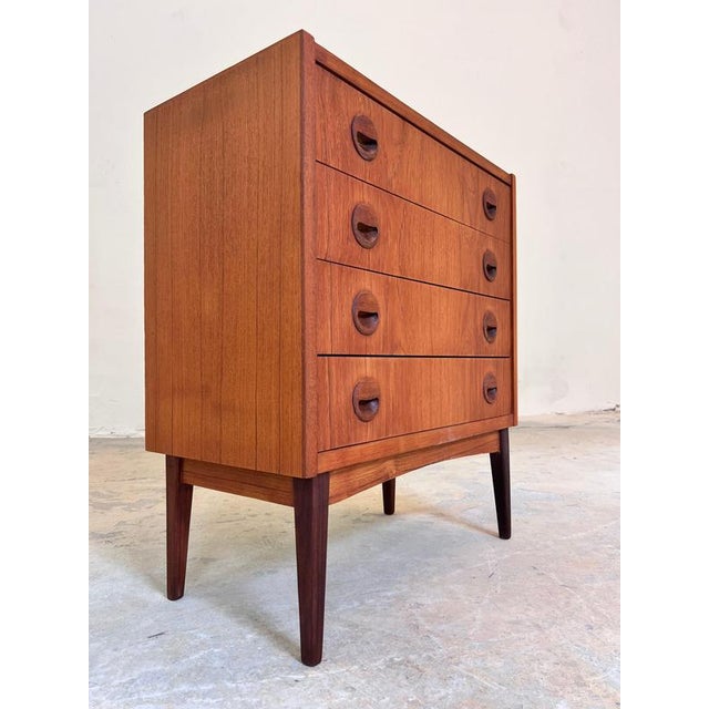 Danish Teak Chest of Drawers with Round Recessed Handles For Sale - Image 9 of 11