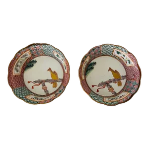 Antique Chinese Porcelain Qing Dynadty Pair of Dishes