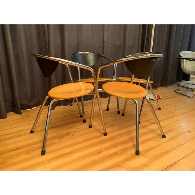 Black Italian Plurima Chairs, 1980s, Set of 4 For Sale - Image 8 of 14