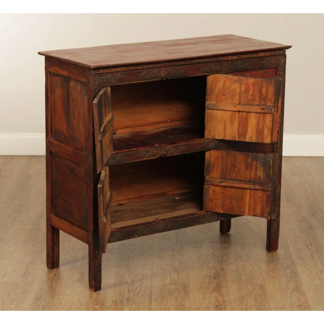Traditional 19th Century Tibetan Hand Painted Cabinet For Sale - Image 3 of 13