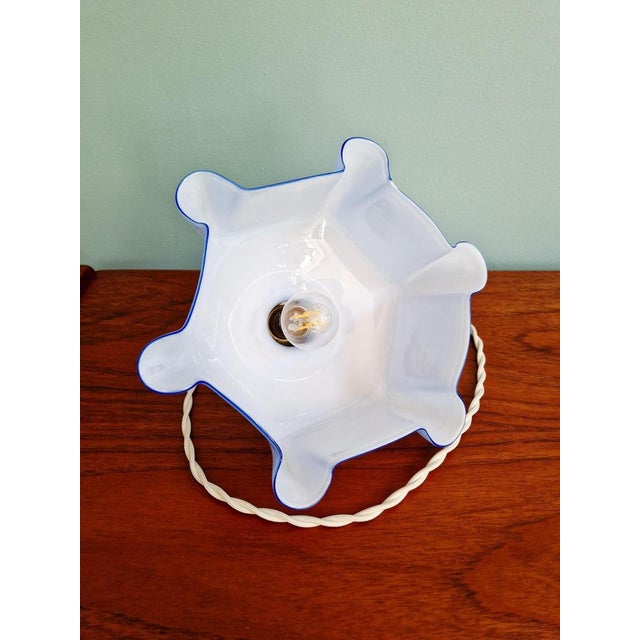 Art Deco Pendant Light in Pleated Mauve Opaline Glass, 1920s For Sale - Image 12 of 13