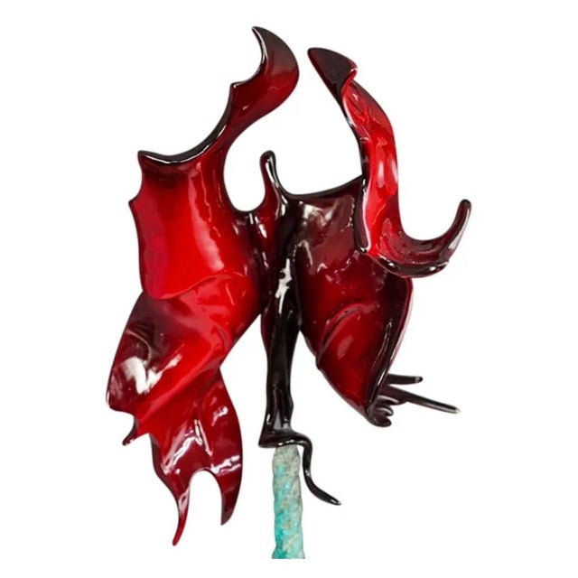 Contemporary Gadi Fraiman, Large Abstract Angels Butterflies Israeli Contemporary Bronze Enameled Sculpture For Sale - Image 3 of 7