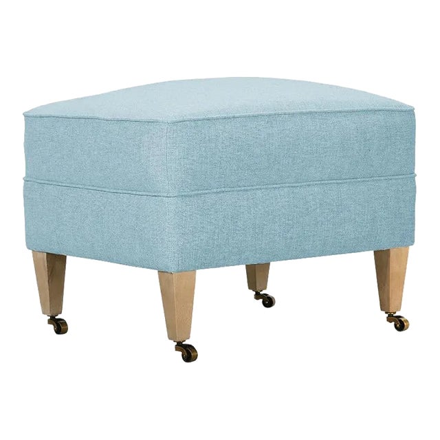 Alcott Ottoman, Sky Linen For Sale