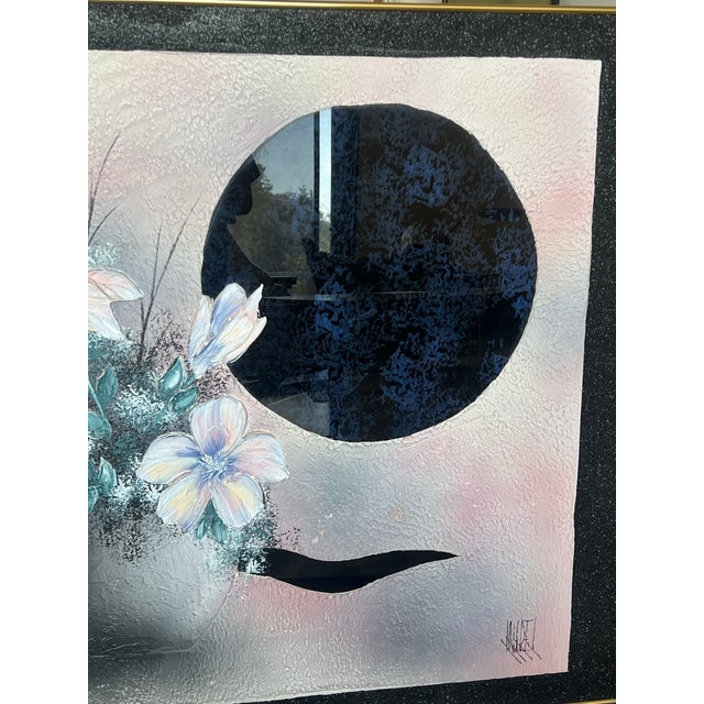 Vintage Large Postmodern 1980s Memphis Laurel Wall Art Mirror Painting Rare Deco 80s For Sale - Image 9 of 12