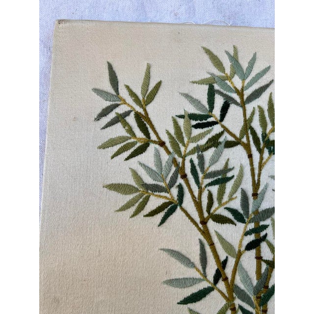 1980s Chinoiserie Bamboo Embroidery Panel For Sale - Image 5 of 10