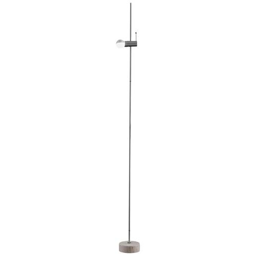 Gold Marble and Metal Floor Lamp by Tito Agnoli for Oluce For Sale - Image 8 of 9