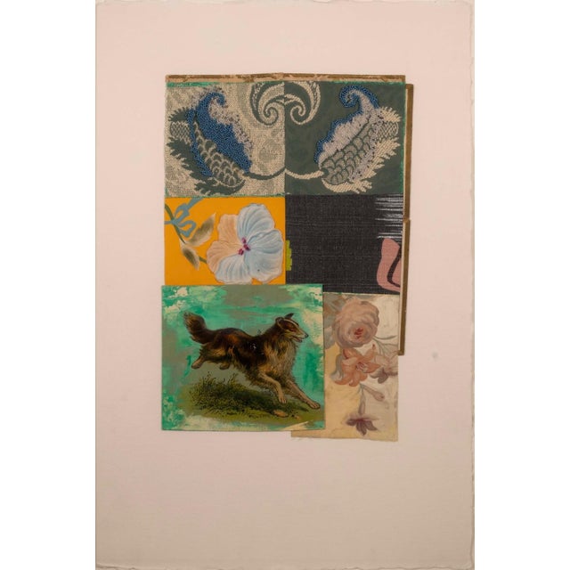 Randa Newland Untitled (Collie) Contemporary Mixed Media & Collage Framed 2002 For Sale - Image 4 of 12