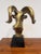 Large Mid Century Brass Rams Head Desk Sculpture For Sale - Image 4 of 6