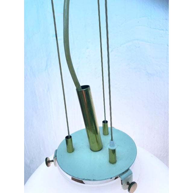 1970s Mid-Century Modern Italian Glass Globe Pendant Lamp, 1960s For Sale - Image 5 of 15