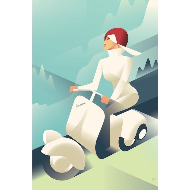Vintage Style Vespa Poster By Mads Berg Chairish
