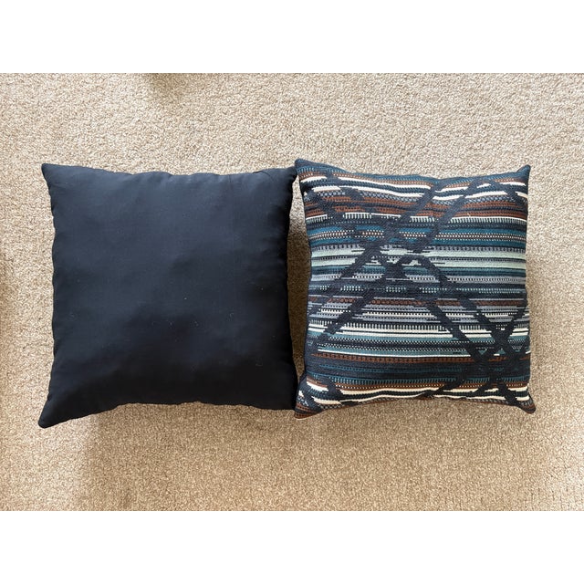 Pair of Designer-Style Woven Throw Pillows For Sale - Image 4 of 4