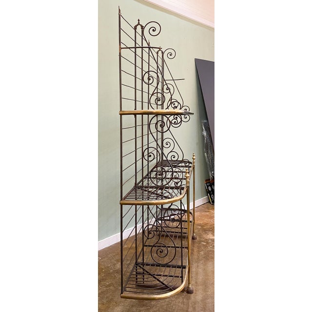 Large French Boulangerie Stand or Baker's Rack of Wrought Iron and Brass For Sale - Image 13 of 13