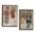 Vintage 1950s Italian Handmade Christmas Santa Wall Art With Faux Snow – Pair For Sale