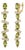 Modern Geometric Peridot Drop Earrings, Silver, Gold, Pair For Sale
