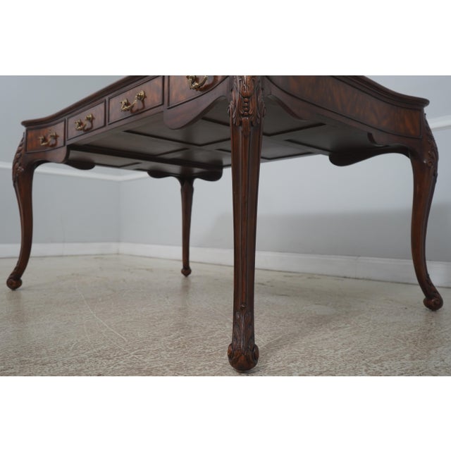 Theodore Alexander Althorp Collection Leather Top Partners Desk For Sale - Image 15 of 17