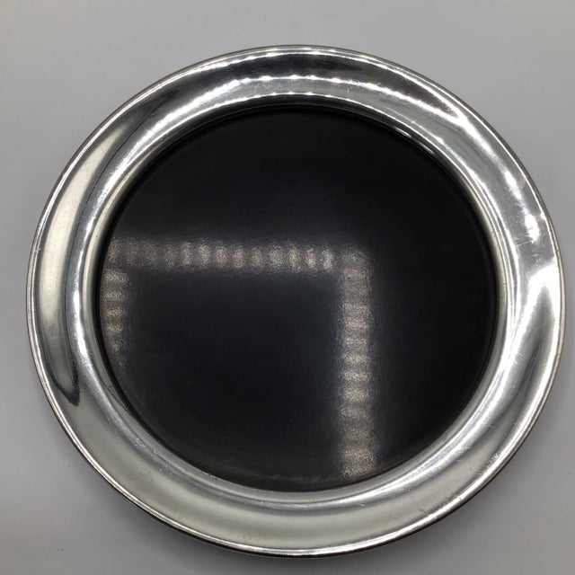 Vintage Pewter Eales of Sheffield Serving Tray and 6 English Pewter Stemmed Aperitif Glasses - Set of 7 For Sale - Image 9 of 13