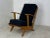 Vintage, modernist Mid-century, easy chair, 1950s. Chair has original cushions with original upholstery.