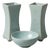 3pc Chinese Ge Type Guan Crackle Glaze Celadon Set: Pair Square Vases & Bowl For Sale