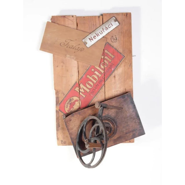 Pop Art Mobil Oil Magazine Rack by Michal Cizek, 1986, in Very Good conditions. Designed 1980 to 1989 This piece has an...