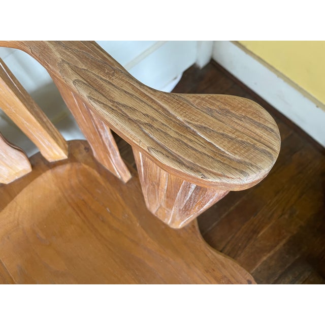 Vintage 1963 Attributed to A. Brandt Ranch Oak Rustic Blonde Captains Chair For Sale - Image 10 of 12