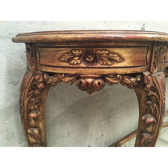 Renaissance Style Carved and Gilded Walnut Pier Mirror and Console Table For Sale - Image 14 of 18