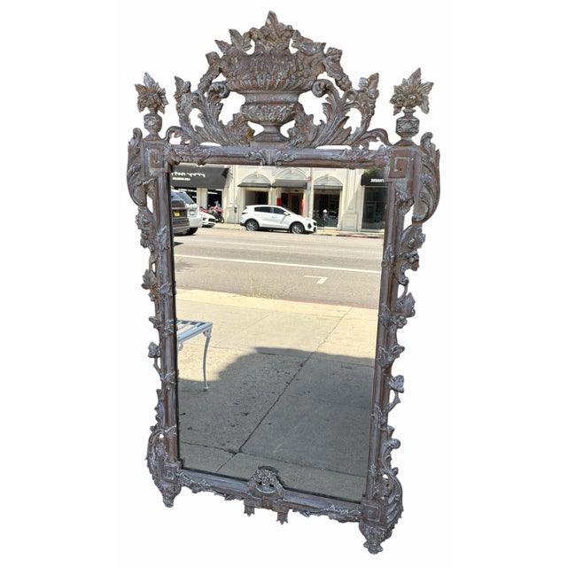 Italian Antique 18th C Style Venetian Carved Mantel Mirror For Sale - Image 3 of 5